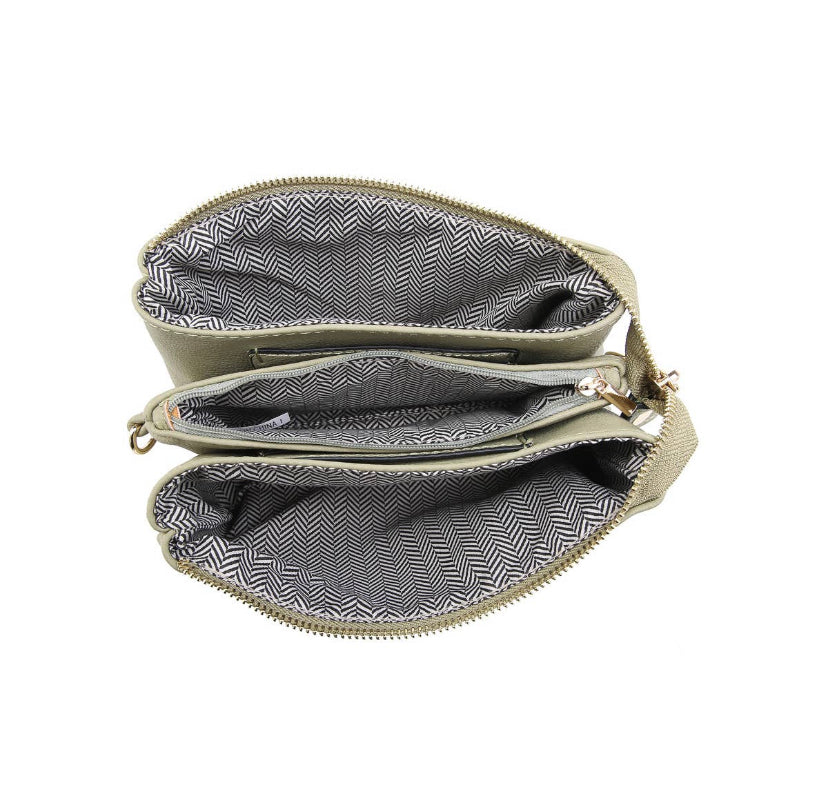 Riley 3 Compartment Crossbody/Wristlet