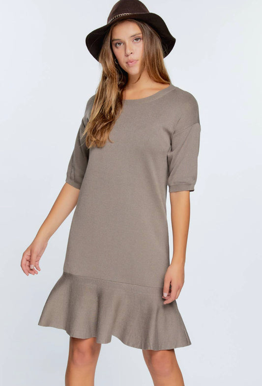 Ruffled Drop Waist Puff Sleeve Dress