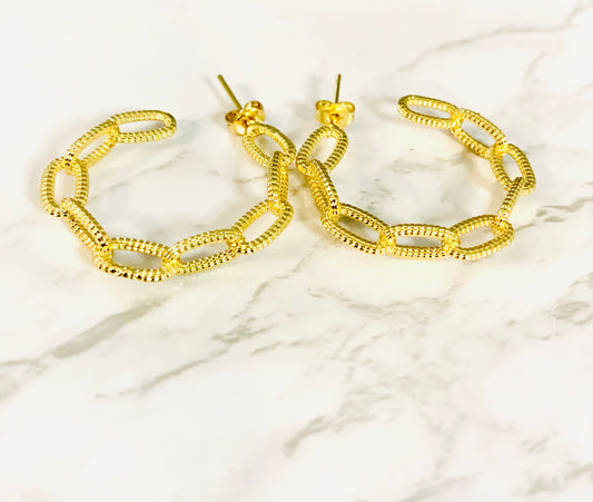 Gold Linked Earrings