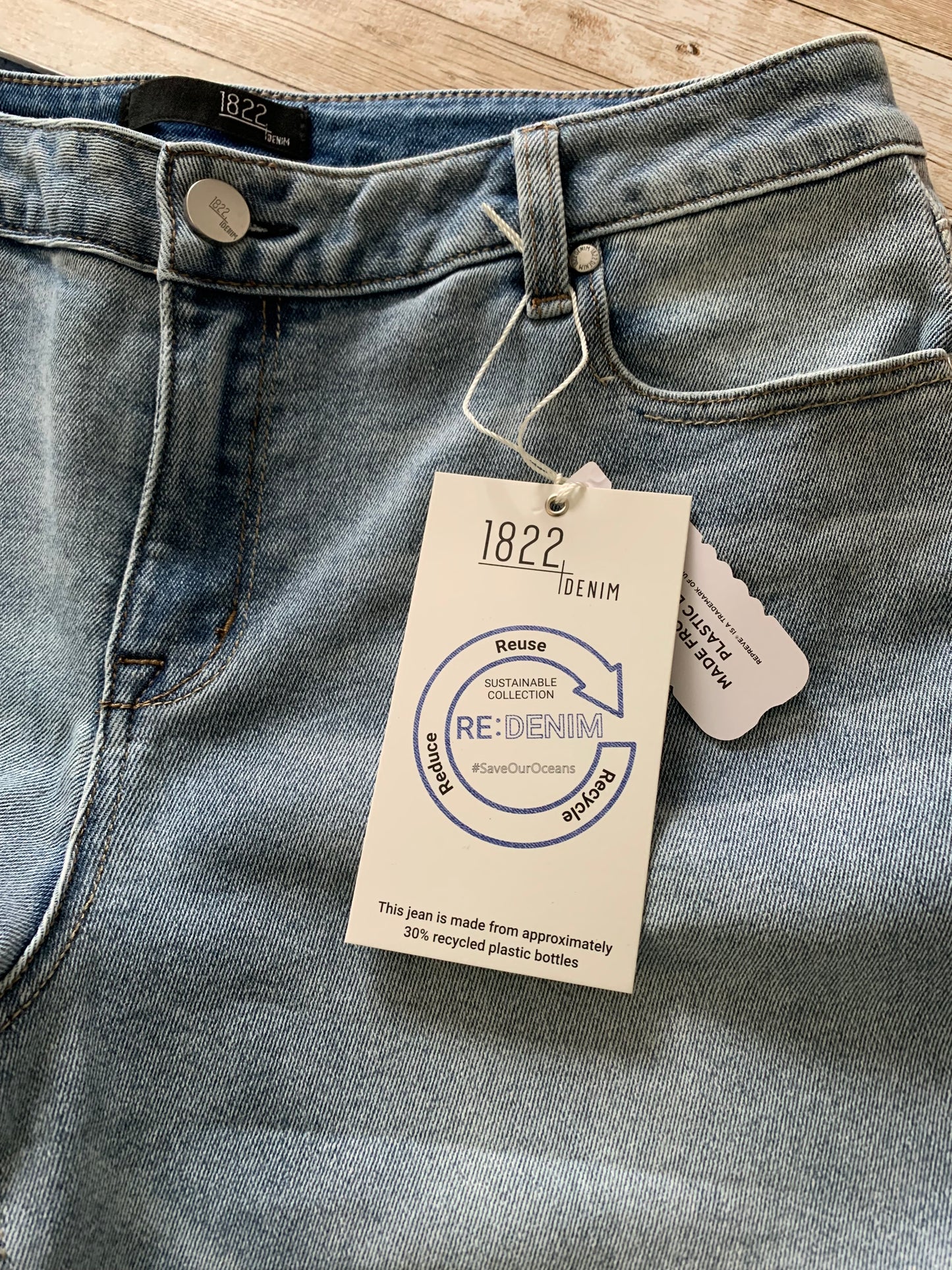 RE:DENIM Rigid-Look Girlfriend Jeans