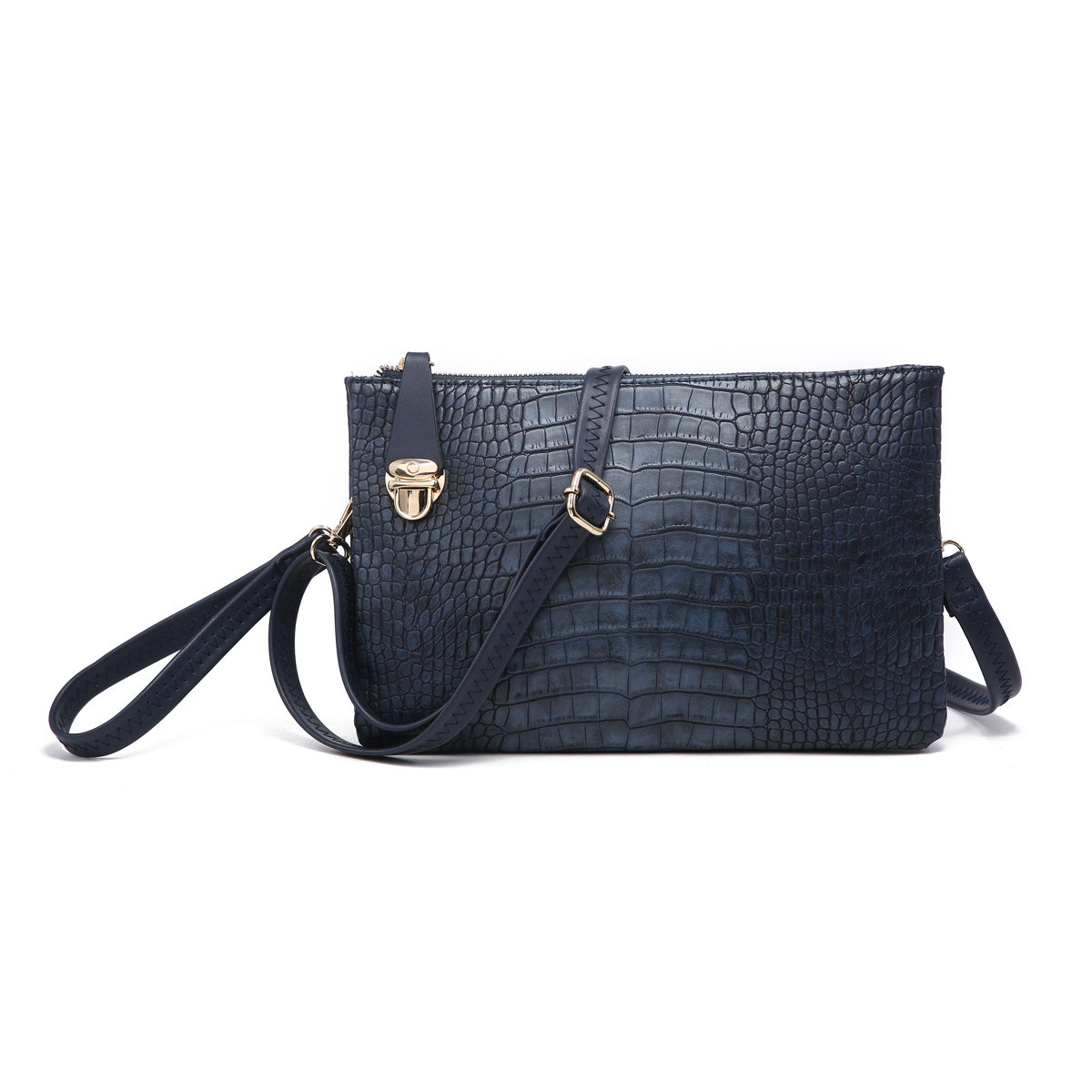 Sarah small Crocodile Print Crossbody/Clutch 