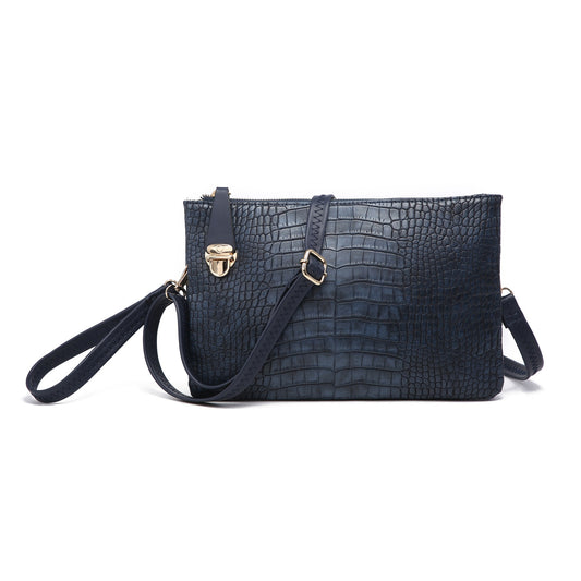 Sarah small Crocodile Print Crossbody/Clutch 